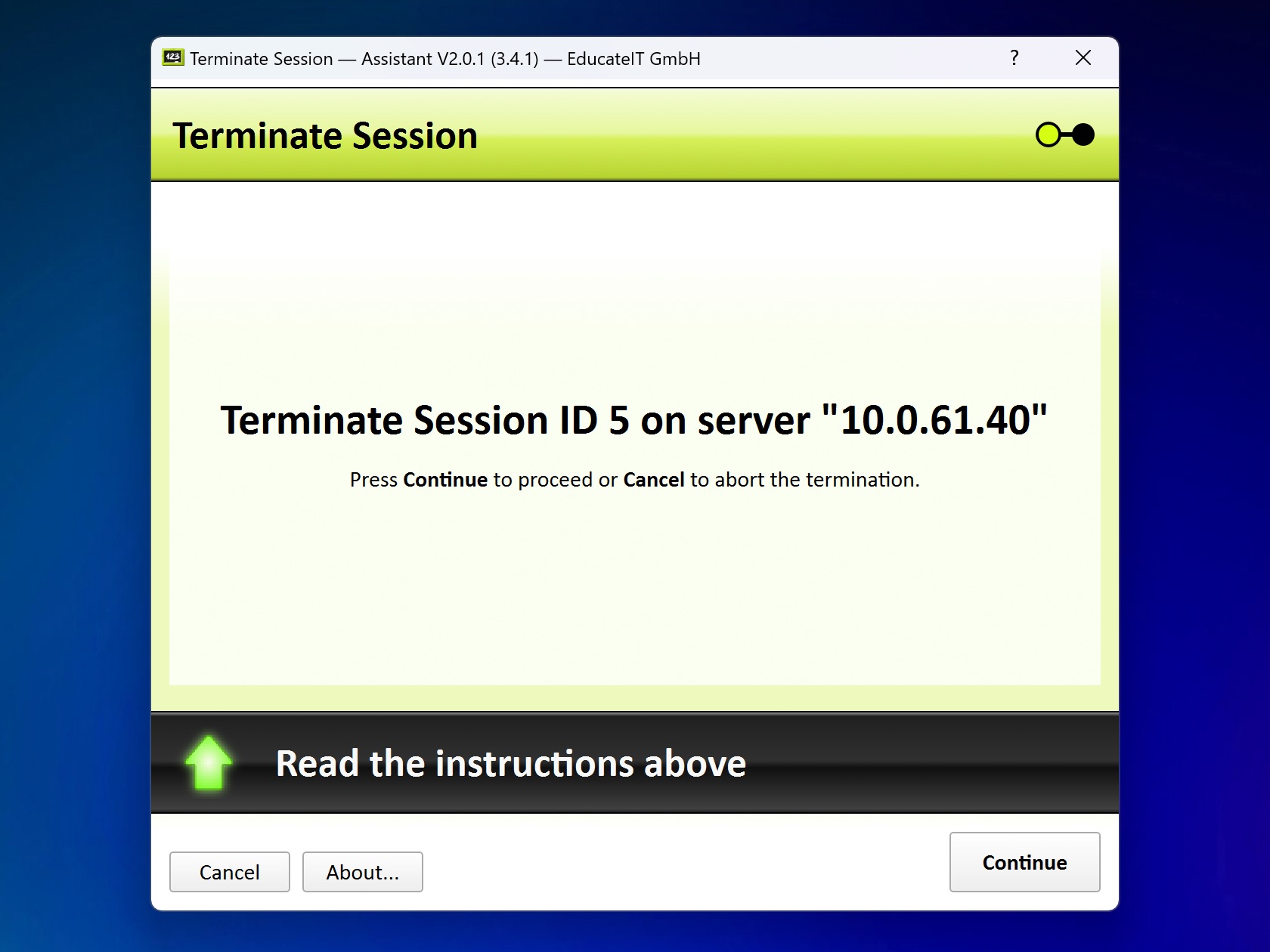 Schritt 1 – Session per Session-ID auswählen.